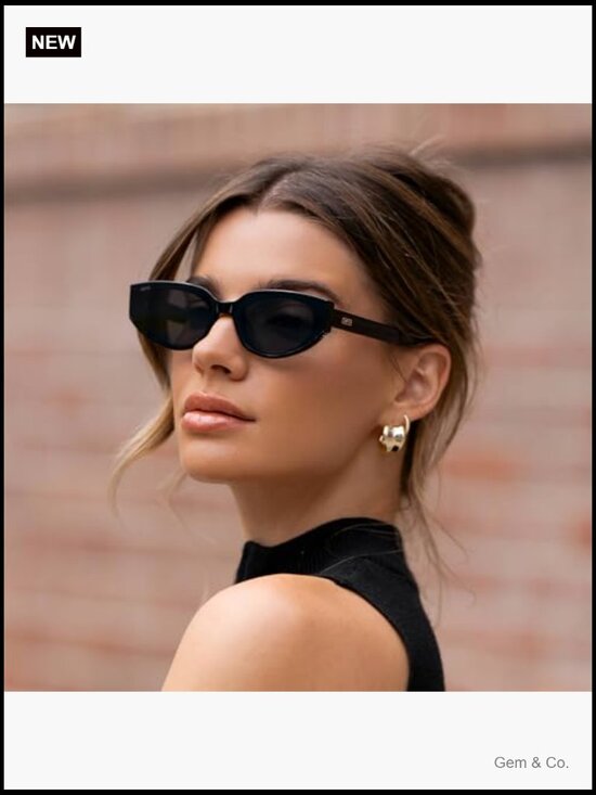 Cat-Eye Sunglasses: Acetate Frame, Anti-Reflective, UVA/UVB Protection